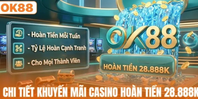 Chi tiết khuyến mãi casino hoàn tiền 28.888K